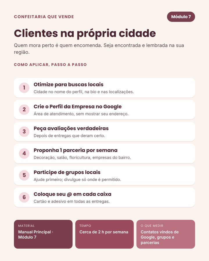 Módulo 7 — Clientes na própria cidade